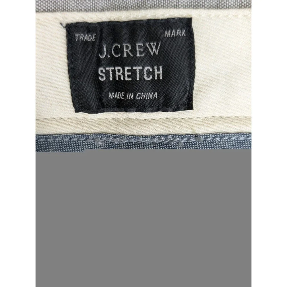 NWT J.Crew 770 Straight Fit Pants Men 30x34 Gray Stretch Chambray Chino G8132